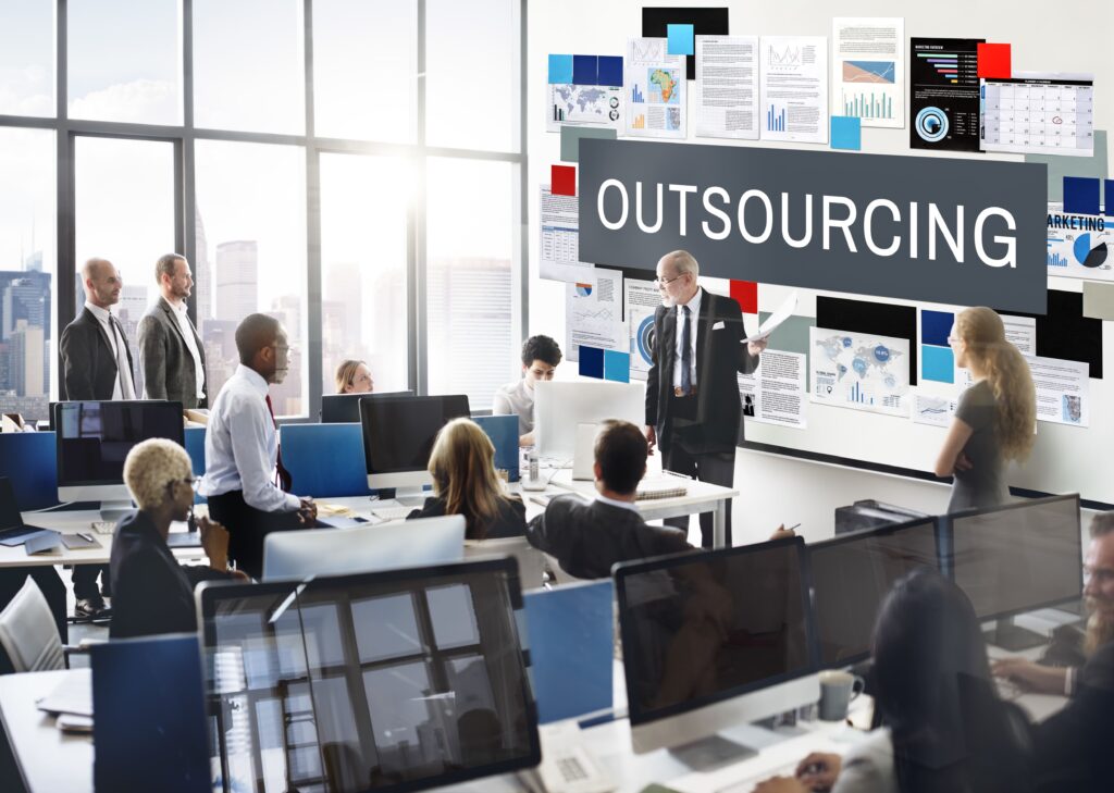 outsourcing function tasks contract business concept